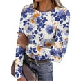thumbnail image 2 of Ruimatai Women's Casual Long Sleeve T-Shirt Blouse Soft Comfortable Stretch Knit Round Neck Printed Tops, 2 of 8