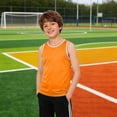 thumbnail image 5 of Agkizg Boys Mesh Basketball Tee Solid Quickly Dry Tank Top for Kids Breathable Sleeveless Sports Shirt, Sizes 4-5 Years, 5 of 6