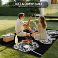 thumbnail image 4 of White Dandelion Outdoor Rug for Patio/Deck/Porch, Non-Slip Large Area Rug 6 x 9 Ft, Spring Flowers Botanical Vintage Black Indoor Outdoor Rugs Washable Area Rugs, Reversible Camping Rug Carpet Runner, 4 of 8
