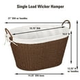 thumbnail image 3 of Household Essentials Paper Rope Woven Oval Laundry Basket, Brown, 3 of 3