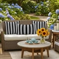 thumbnail image 5 of Striped Black White Outdoor Pillow Covers 20x12 Inch Lumbar Pillow Covers Set of 2 Waterproof Decorative Throw Pillow Cases Farmhouse Line Stripes Classic Cushion Covers for Patio Furniture Garden, 5 of 8