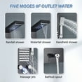 thumbnail image 5 of Shower Panel Black Led With 5 Shower Functions Stainless Steel Shower Systems With Rainfall Waterfall Shower Head Massage Jets Hand Shower Bath Spout, 5 of 6
