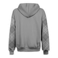 thumbnail image 5 of Zip Up Hoodies for Women Drawstring Soft Jackets Plaid Long Sleeve Casual Winter Sweatshirts with Pocket, 5 of 5