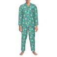 thumbnail image 3 of Sikiie Cherry Strawberry Floral Mens Pajama Set, Soft Warm Long Sleeve Sleepwear, Cozy Button-Down Pjs for Men-XX-Large, 3 of 7