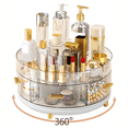 thumbnail image 3 of 2 Tier Rotating Makeup Organizer Countertop,Bathroom Organizers and Storage,Rotates 360 Degrees with 5 Divider, 3 of 6