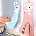 thumbnail image 5 of Cheers.US 2Pcs Hand Towels, Bathroom Towels with Hanging Loop, Cotton Polyester Coral Fleece Absorbent Hand Towel for Kitchen Bathroom Bedroom, 5 of 7