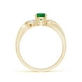 thumbnail image 2 of ANGARA Natural Emerald and Diamond Twisted Vine Engagement Ring in 14K Yellow Gold for Women (Size-5mm) | May Birthstone, Birthday, Anniversary, Jewelry Gift for Women | Natural Emerald Ring, 2 of 10