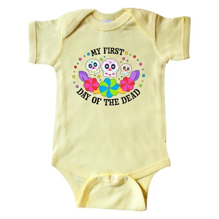 

Inktastic My 1st Day of the Dead with Sugar Skulls and Flowers Gift Baby Boy or Baby Girl Bodysuit