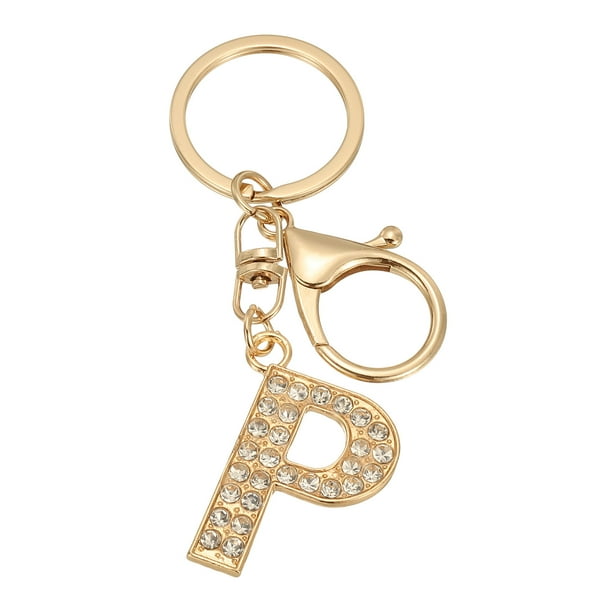 Llavero de Iniciales Uxcell A-Z Llavero Iniciales Llavero Lindo de Metal con Cristal para Llaves P