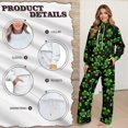 thumbnail image 6 of Xixirimido Shamrock Stars Print Sweatsuits for Women 2 Piece Outfit Long Sleeve Sweatshirt Wide Leg Sweatpants Fall Winter Fashion Lounge Set Tracksuit for St. Patrick's Day, Small, 6 of 7