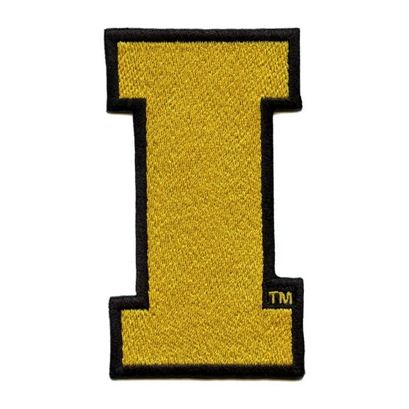 University of Iowa "I" Patch Football College Letter Embroidered Iron On Patch
