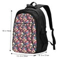 thumbnail image 5 of Daiia Skull Blue Flower Pattern USB Charging Backpack for Men and Women, Anti-Theft Backpack,Travel Backpack,School Backpack,College Backpack,Laptop Backpack, 5 of 7