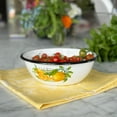 thumbnail image 5 of Novomoskovsjka Posuda Lemon Enamel Serving Bowl Set of 2 pcs Shatterproof Enameled Steel Fruit and Salad Bowls for Cooking Enamel Mixing Bowl for Indoor and Outdoor Use Metal Bowls, White Yellow, 5 of 12