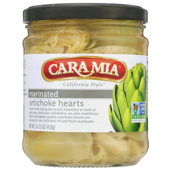 Cara Mia Marinated Artichokes in Oil and Spices, 14.75 oz Glass Jar