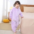 thumbnail image 2 of FYDUU Kids Onesie Pajamas Autumn Winter Flannel Sleeping Bag Boys Girls Pajamas Cute Print Long Sleeve Zipper Wearable Sleeping Sack Temperament Suit, 2 of 3