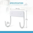 thumbnail image 3 of Ironing Board Hanger, Hook, Wall Mounted Holder, Large & Small (Matte White), 3 of 8