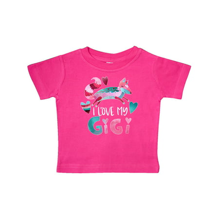 

Inktastic I Love My Gigi Pink and Blue Fox with Hearts Gift Baby Boy or Baby Girl T-Shirt