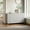 White, variant on Juiluna 55" Modern Fluted Buffet Cabinet with Storage and Doors, Large Wood Farmhouse Kitchen Buffet Sideboard Storage Coffee Bar Cabinet for Living Dining Room Entryway, Oak/White