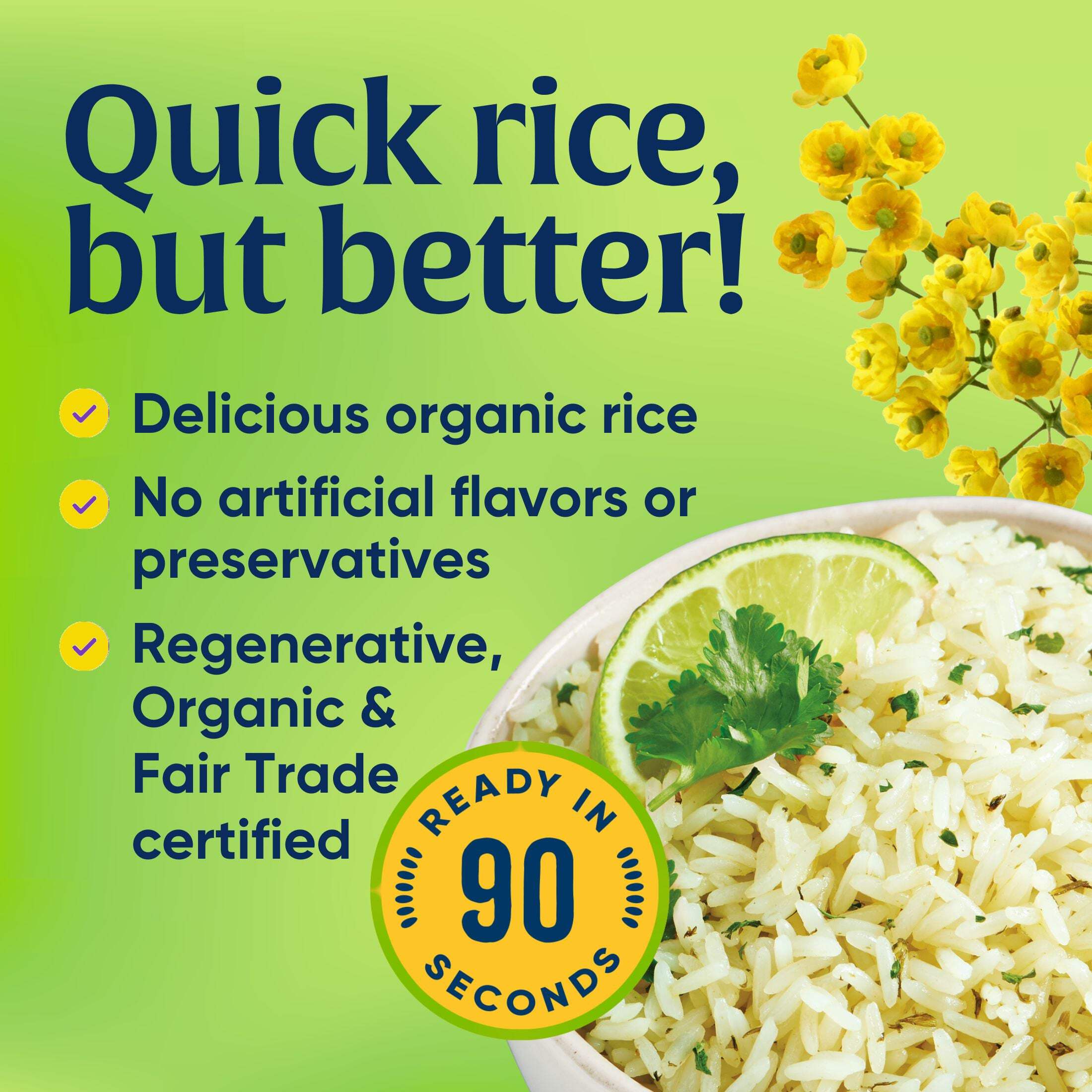 (6 pack) Lundberg Organic Cilantro Lime Rice - Microwave Ready in 90 Seconds, 8oz Pouch