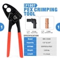 thumbnail image 4 of iCrimp Combo Angle Head Pex Pipe Plumbing Crimping Tool for 1/2" & 3/4" Copper Rings suits ASTM F1807, IWS-1234W, 4 of 5