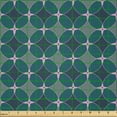 thumbnail image 2 of Ambesonne Geometric Fabric by the Yard Microfiber, Psychedelic Round Shape, 3 Yards, Dark Teal Lilac Grey Teal, 2 of 2