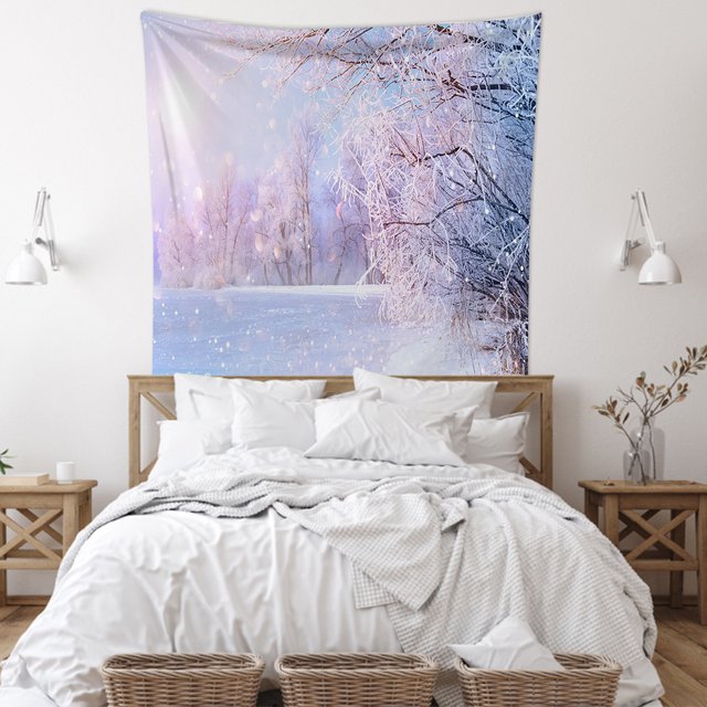 Tapiz Colgante De Pared De Árbol De Invierno, Decoración De Habitación, Sábana Cubierta De Cama, Decoraciones Para El Hogar Likrtyny Arte Deco