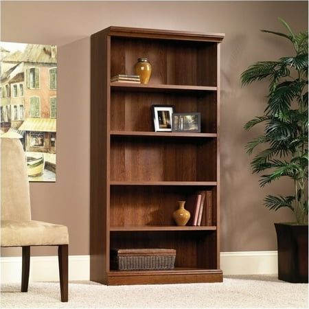 - Bowery Hill Library 5 Shelf Bookcase in Planked Cherry