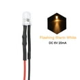 thumbnail image 2 of 15Pcs DC 6V 5mm LED pre-cableados intermitentes de luz blanca cálida con lente clara y borde, 2 of 4