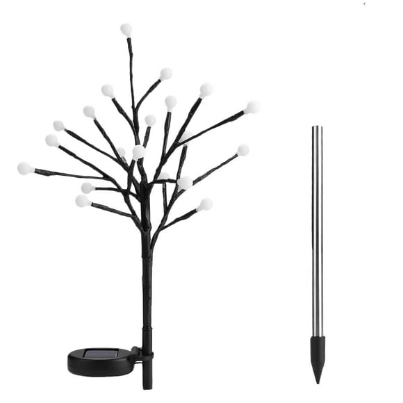Outdoor Bright Solar Powered LED Warm White Tree Lamp Waterproof Villa Lawn Garden Decor Light