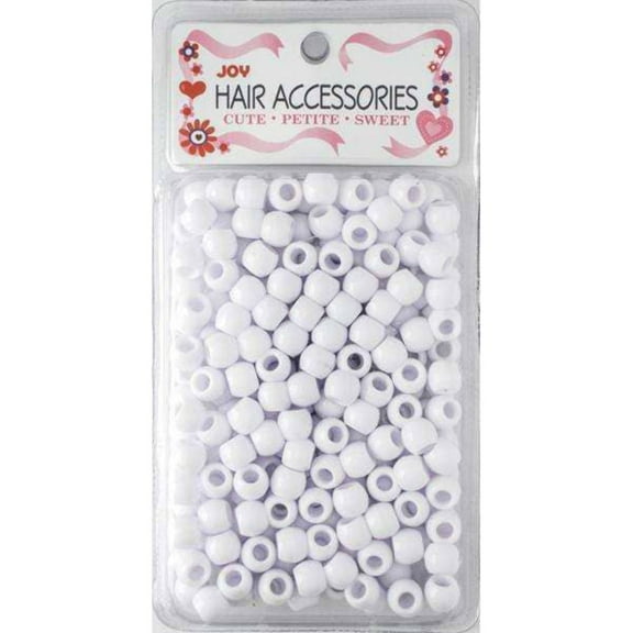 Joy Large Hair Beads 240Ct White
