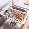 Vicbovo Kitchen Retractable Sink Drain Basket Multi Functional Fruit