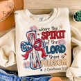 thumbnail image 3 of Freedom In Christ Shirt 4th of July Christian Tshirt Patriotic Jesus Shirt Where the Lord Is There’s Liberty Brush Stroke USA Tee, 3 of 6