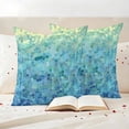 thumbnail image 3 of Turquoise Blue Teal Outdoor Waterproof Pillow Covers, Chic Stained Glass Texture Aesthetic Decorative Square Throw Pillowcase Sofa Cushion Sham for Patio/Couch/Chair, 20"x20" 2 Pack, 3 of 8