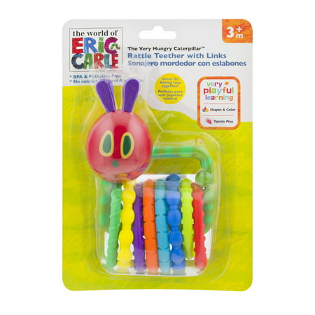 In The World Of Eric Carle The Very Hungry Caterpillar Rattle Teether With Links 3+m, 1.0 CT
