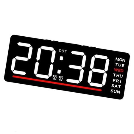 Giaone Multifunctional LED Alarm Clock With Temperature Calendar Display Quiet For Light Sleepers