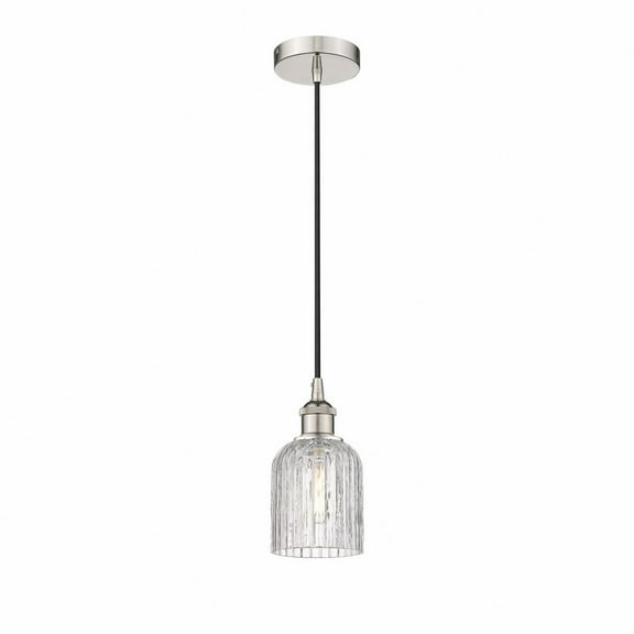 616-1P-PN-G559-5CL Innovations Lighting Bridal Veil - 1 Light Cord Hung Mini Pendant In Art Deco Style-9 Inches Tall and 5 Inches Wide-Polished Nickel