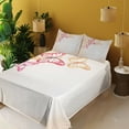 thumbnail image 2 of Ambesonne Nature Fitted & Top Sheet Set with Shams, Paper Cut Image, Yellow Red Beige, 2 of 5