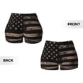 thumbnail image 6 of Yiaed American Flag with Desert Camouflage Print Women's Athletic Shorts Running Shorts Sporty Short High Waisted Elastic Workout Shorts for Yoga Gym Running & Sports -XX-Large, 6 of 8
