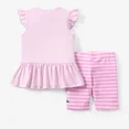 thumbnail image 4 of Disney Princess Girls Ruffled Graphic Tee Stripped Leggings Shorts 2 Pieces Summer Outfits Set Sizes 2-6, 4 of 7