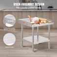 thumbnail image 4 of VEVOR Stainless Steel Work Table 24"x24" Commercial Food Prep Table Restaurant, 4 of 9