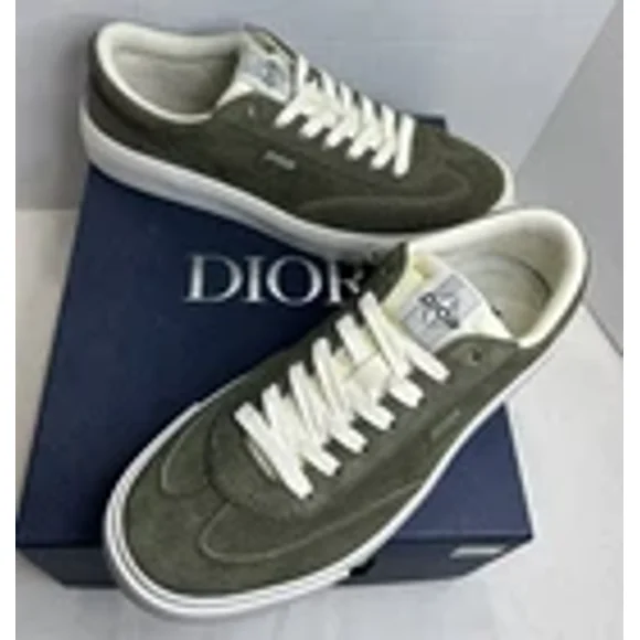 NEW Dior B101 Mens Sneakers Vert Green Leather/Suede Dior CD LOGO Size 8/41