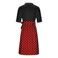 thumbnail image 5 of SMihono Womens Summer Dresses 2025 Casual Short Sleeve Sundress Beach Vacation Polka Dot Print Splicing Short Dresses Red L, 5 of 6