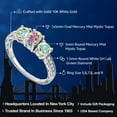 thumbnail image 2 of Gem Stone King 10K White Gold Mercury Mist Mystic Topaz and White Lab Grown Diamond 3 Stone Engagement Ring for Women (2.14 Cttw, Oval Gemstone Birthstone, Available in Size 5, 6, 7, 8, 9), 2 of 6