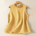 thumbnail image 3 of Linen Tank Tops for Women Casual Loose Fit Pure Color Crinkled Tank Top Boho Style Sleeveless Breathable Summer Blouse, 3 of 3
