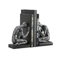thumbnail image 2 of Danya B. Kneeling Figure Sculptures Polyresin Silver and Black Finish Bookend Set of 2, 2 of 10