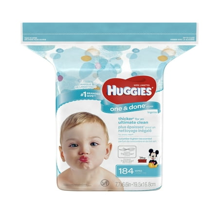 Huggies One and Done Refreshing Baby Wipes, Scented Refill Pack (184 count)