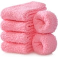 thumbnail image 5 of 5 Pairs Womens Fuzzy Slipper Socks Super Soft Microfiber Fluffy Cozy Winter Warm Fuzzy Crew Socks, 5 of 6