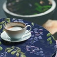 thumbnail image 3 of Ambesonne Spring Fitted Round Tablecloth, Wistaria Flowers with Leaves, 45"- 56" Diameter, Sage Green and Dark Blue, 3 of 5