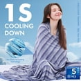 thumbnail image 3 of Aship Cooling Blanket Queen, Japanese Arc-Chill Cool Fiber Q-Max>0.5 Lightweight Skin-Friendly Double-Sided Summer Blankets for Beds - Blue 79"x 86", 3 of 8