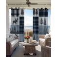 thumbnail image 4 of Navy Blue Plaid Blackout Curtains 54 Inches Long for Bedroom, Farmhouse Animals Tree Vintage Thermal Insulated Room Darkening Black Out Window Curtain Panels Grommet Drapes for Living Room, 4 of 8